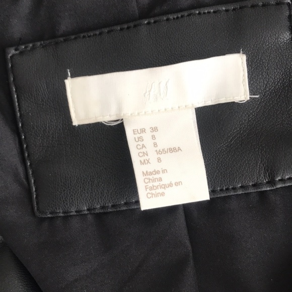 H&M faux leather eagle embellished biker jacket - Picture 5 of 7